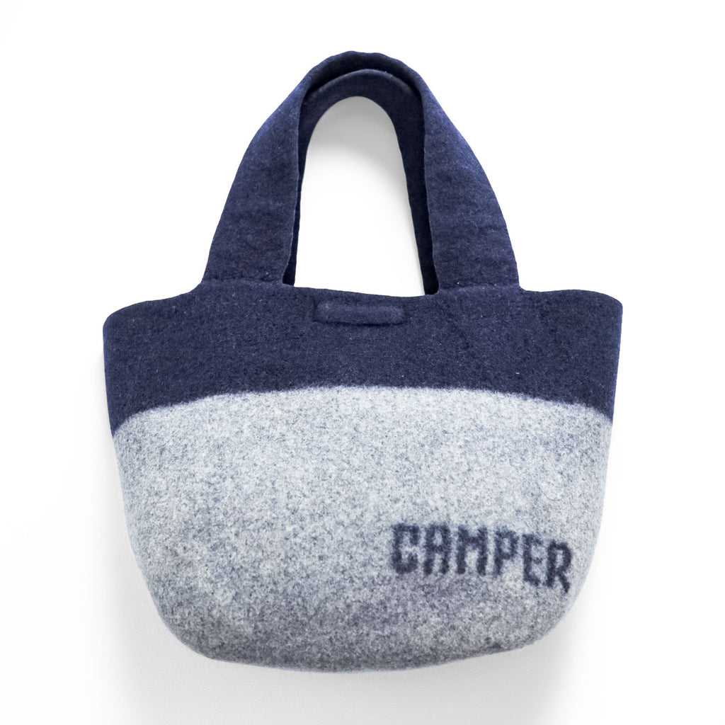 CAMPER メルトン ウール トートバッグ BLANKET TOTE BAG ネイビー グレー バイカラー