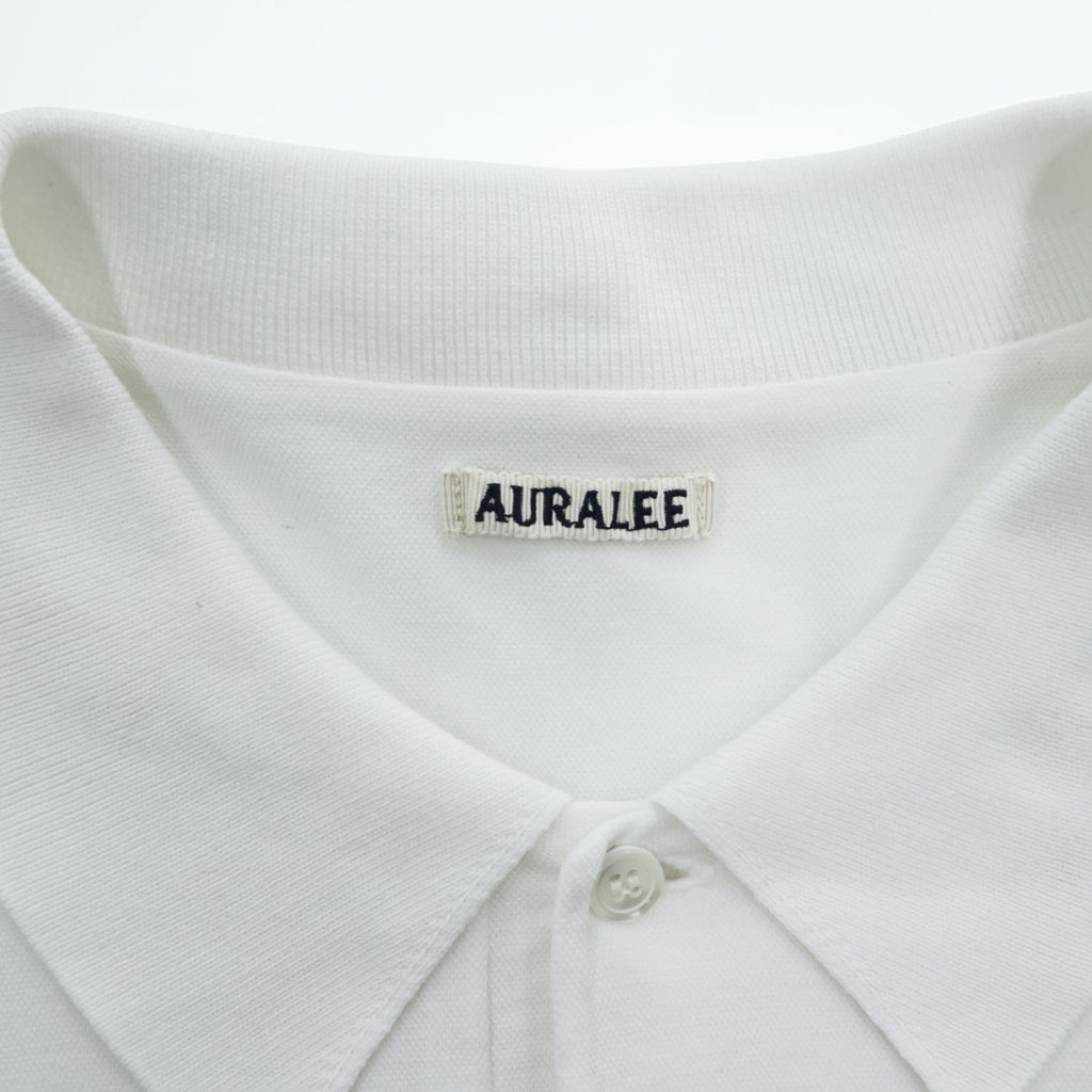AURALEE 日本製 ポロシャツ 3 ホワイト PIQUE DOUBLE CLOTH POLO コットン A7SP01HK