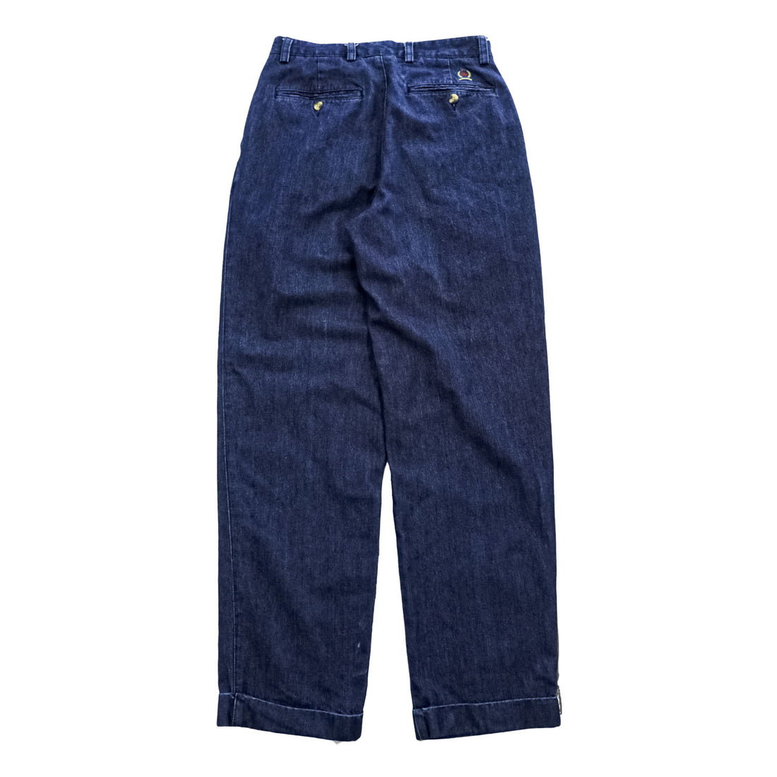 TOMMY HILFIGER 90年代 ヴィンテージ 2タック デニムスラックス パンツ W29 プリーツ ダブルカフス トラウザーズ テーパード