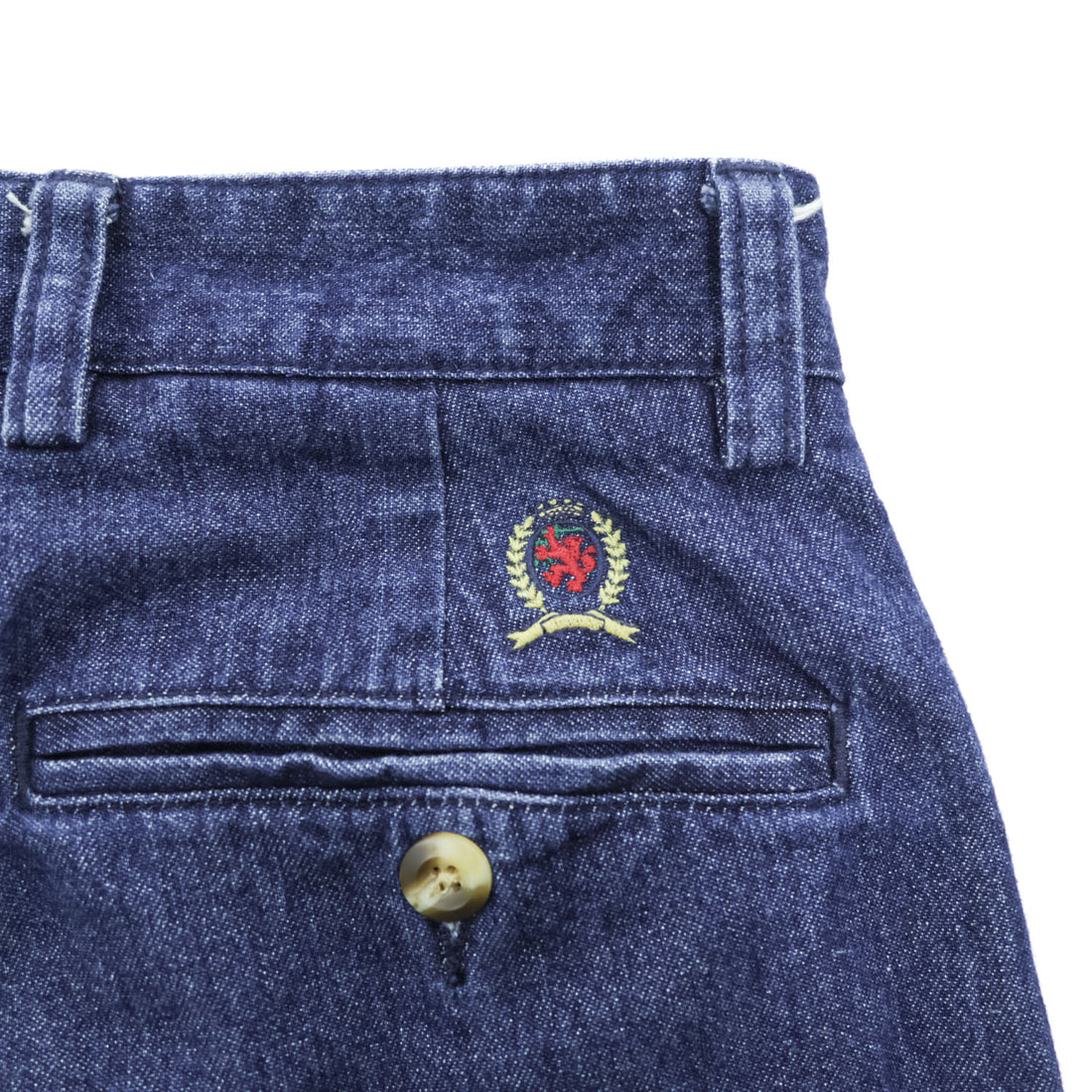 TOMMY HILFIGER 90年代 ヴィンテージ 2タック デニムスラックス パンツ W29 プリーツ ダブルカフス トラウザーズ テーパード