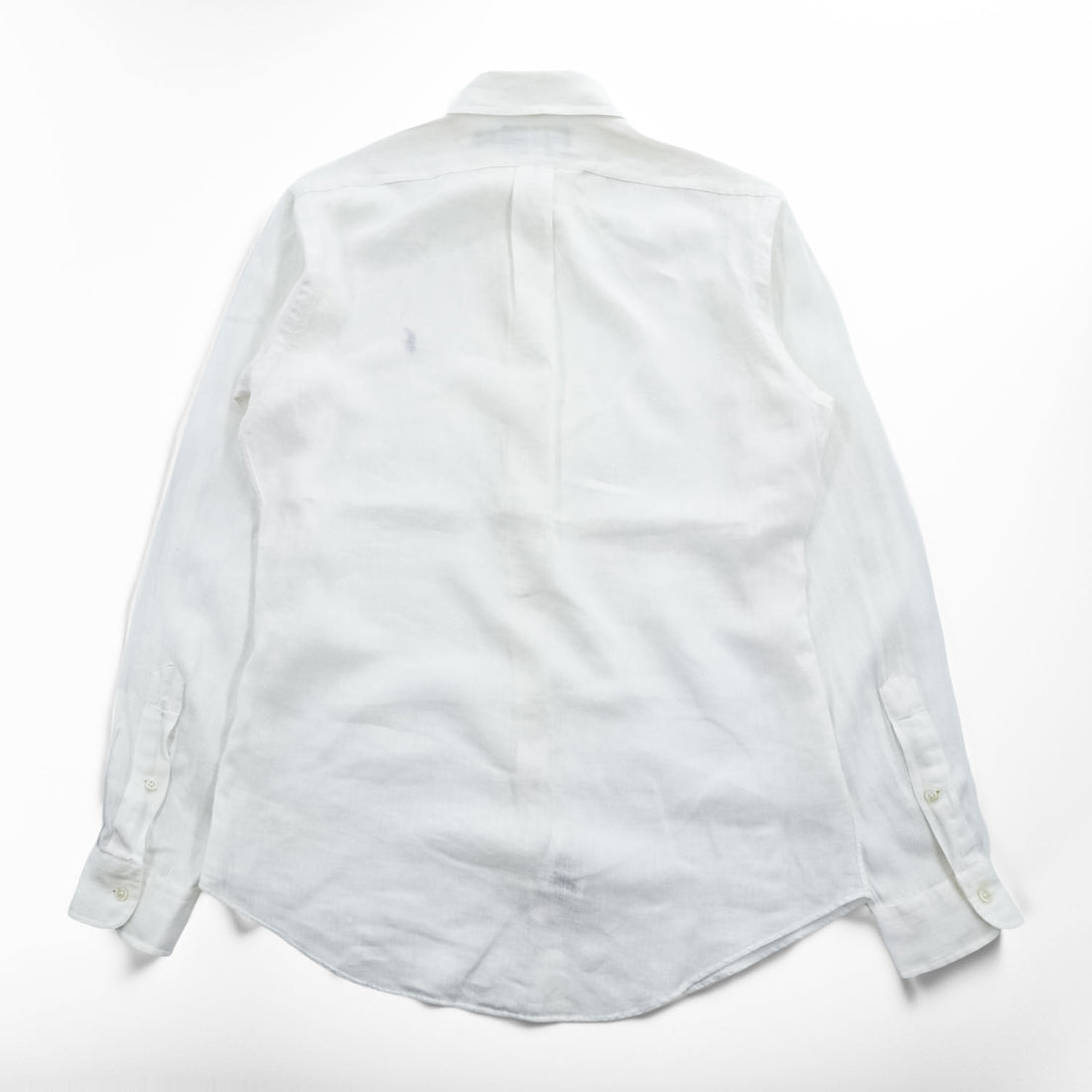 Polo Ralph Lauren 90年代 ヴィンテージ 長袖 シャツ S ホワイト スモールポニー ロゴ 刺繍 CUSTOM FIT ボタンダウン