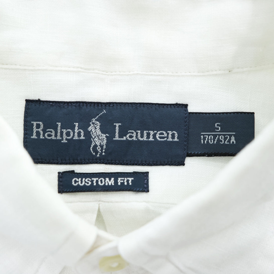 Polo Ralph Lauren 90年代 ヴィンテージ 長袖 シャツ S ホワイト スモールポニー ロゴ 刺繍 CUSTOM FIT ボタンダウン