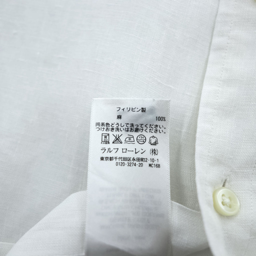 Polo Ralph Lauren 90年代 ヴィンテージ 長袖 シャツ S ホワイト スモールポニー ロゴ 刺繍 CUSTOM FIT ボタンダウン
