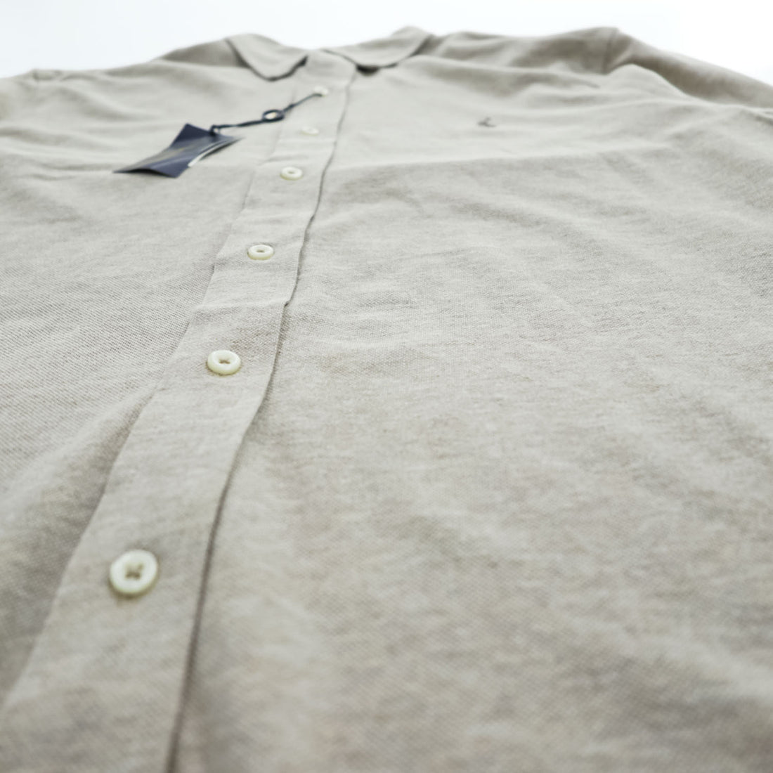 Polo Ralph Lauren 長袖 メッシュ シャツ L ベージュ FEATHER WEIGHT MESH 鹿の子 ボタンダウン 未使用品