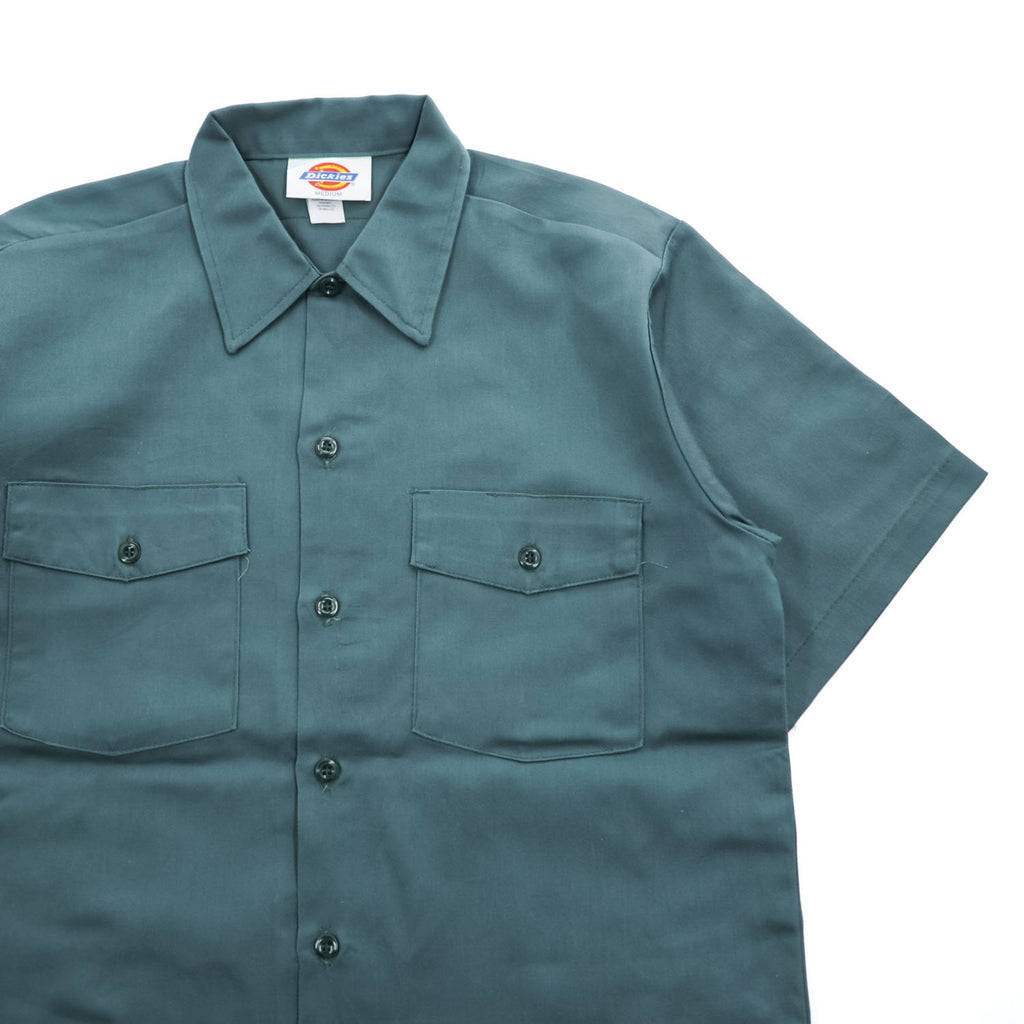 Dickies 90年代 ヴィンテージ 半袖 ワークシャツ M グリーン ベリーズ( USA )製