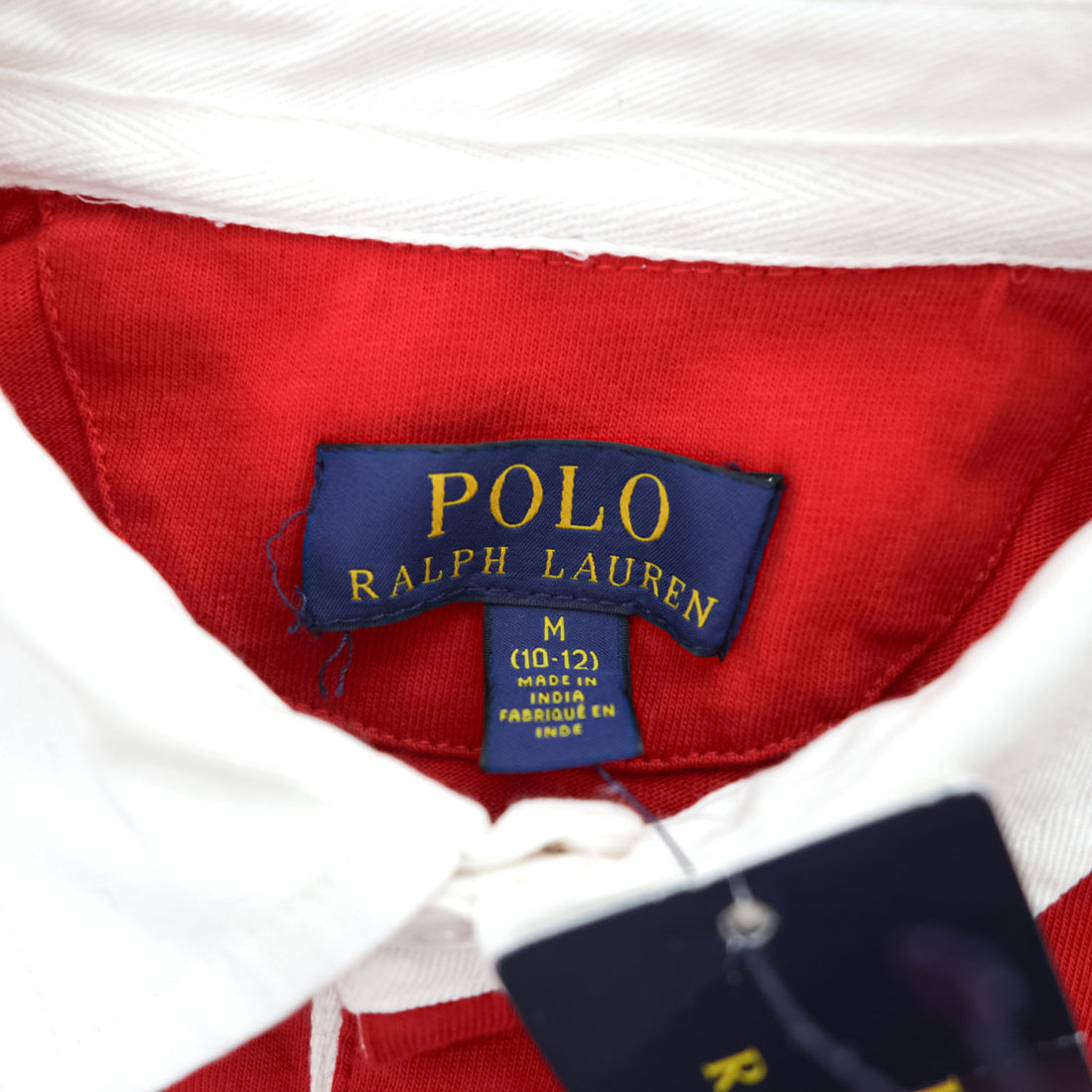 Polo Ralph Lauren ラガーシャツ M レッド ポロベア サイドライン 未使用品