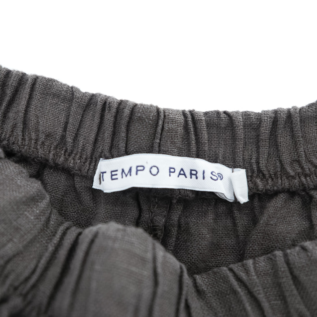 TEMPO PARIS イタリア製 リネン バルーン スカート L グレー  変形 ワイド カーゴポケット