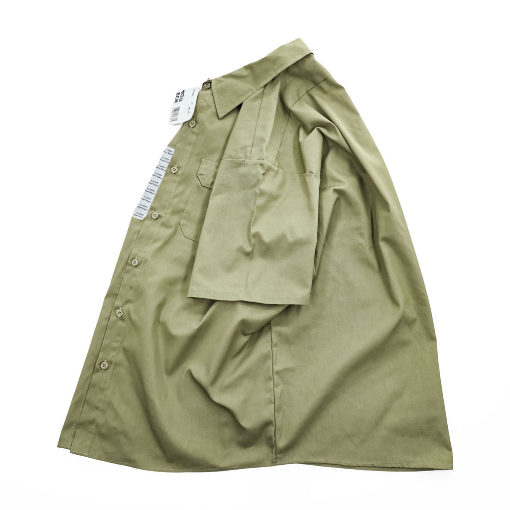 BIG BEN 半袖 ワークシャツ XL カーキ ベージュ TCツイル 65/35 フラップポケット ST62KH デッドストック 未使用品