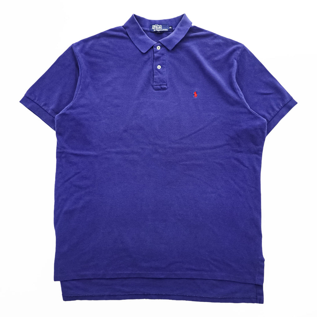 Polo Ralph Lauren 90年代 ヴィンテージ USA製 ポロシャツ XL ブルー 鹿の子 スモールポニー ロゴ 刺繍