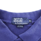 Polo Ralph Lauren 90年代 ヴィンテージ USA製 ポロシャツ XL ブルー 鹿の子 スモールポニー ロゴ 刺繍
