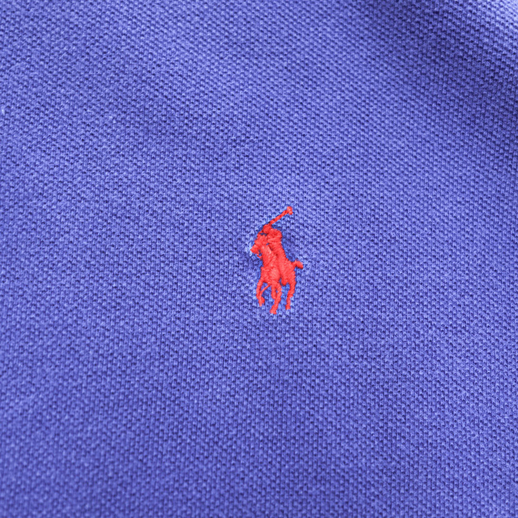 Polo Ralph Lauren 90年代 ヴィンテージ USA製 ポロシャツ XL ブルー 鹿の子 スモールポニー ロゴ 刺繍