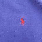 Polo Ralph Lauren 90年代 ヴィンテージ USA製 ポロシャツ XL ブルー 鹿の子 スモールポニー ロゴ 刺繍