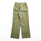 Dickies 80年代 USA製 ヴィンテージ ワークパンツ チノパンツ W32 L34 オリーブ カーキ グリーン 65/35 ツイル センタープレス 白タグ