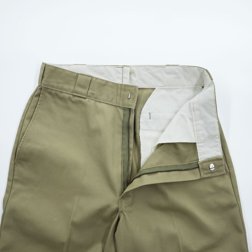 Dickies 80年代 USA製 ヴィンテージ ワークパンツ チノパンツ W32 L34 オリーブ カーキ グリーン 65/35 ツイル センタープレス 白タグ
