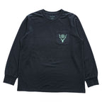 South2 West8 日本製 ロングスリーブ ポケット Tシャツ L/S Round Pocket Tee Circle Horn 長袖 ロンT M ブラック バックプリント PU548