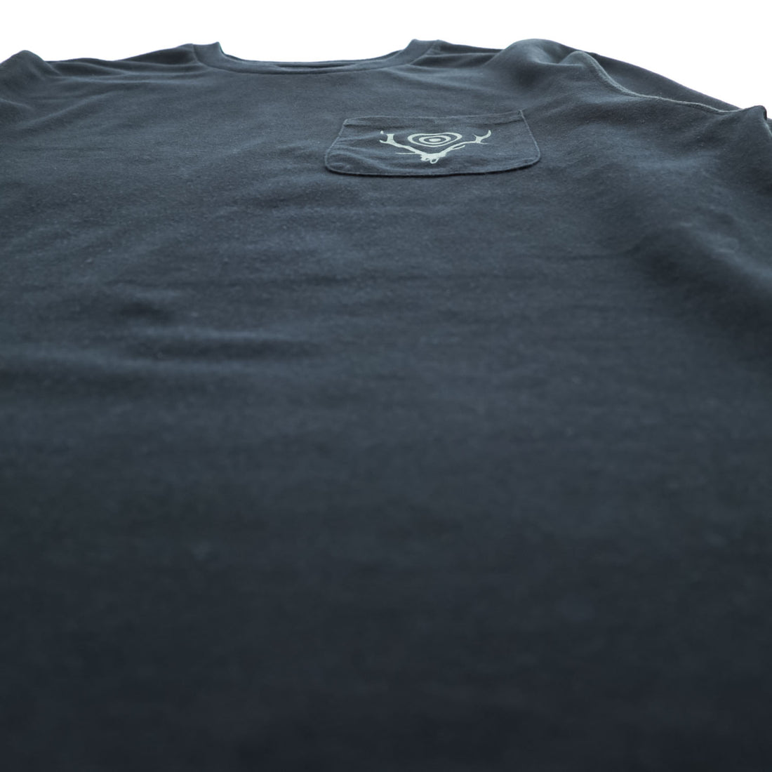 South2 West8 日本製 ロングスリーブ ポケット Tシャツ L/S Round Pocket Tee Circle Horn 長袖 ロンT M ブラック バックプリント PU548