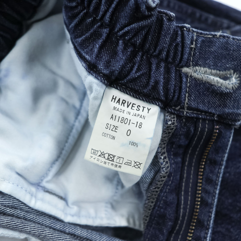 HARVESTY 日本製 サーカスパンツ デニム ワイド バルーンパンツ S インディゴ ブルー 2タック プリーツ A11801-18