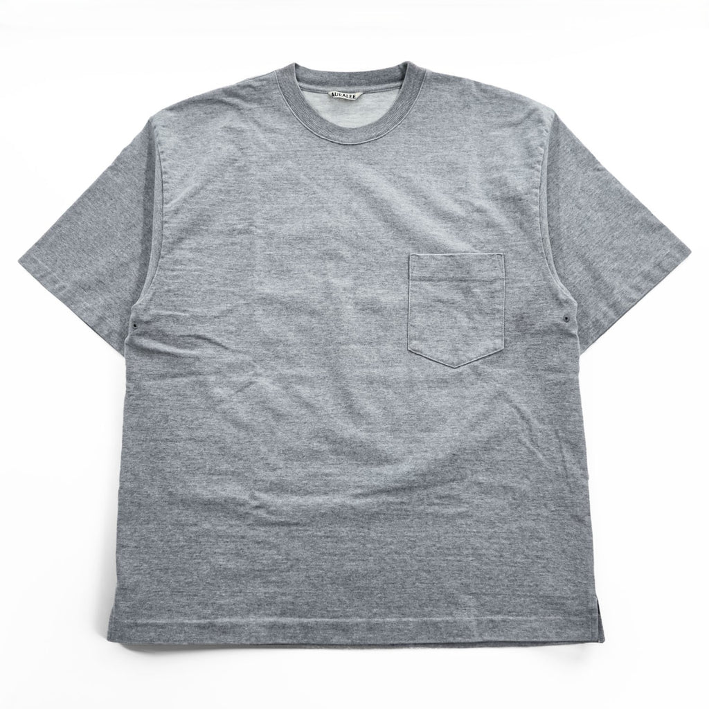 AURALEE 日本製 ポケット Tシャツ STAND UP TEE L グレー A6ST01SU