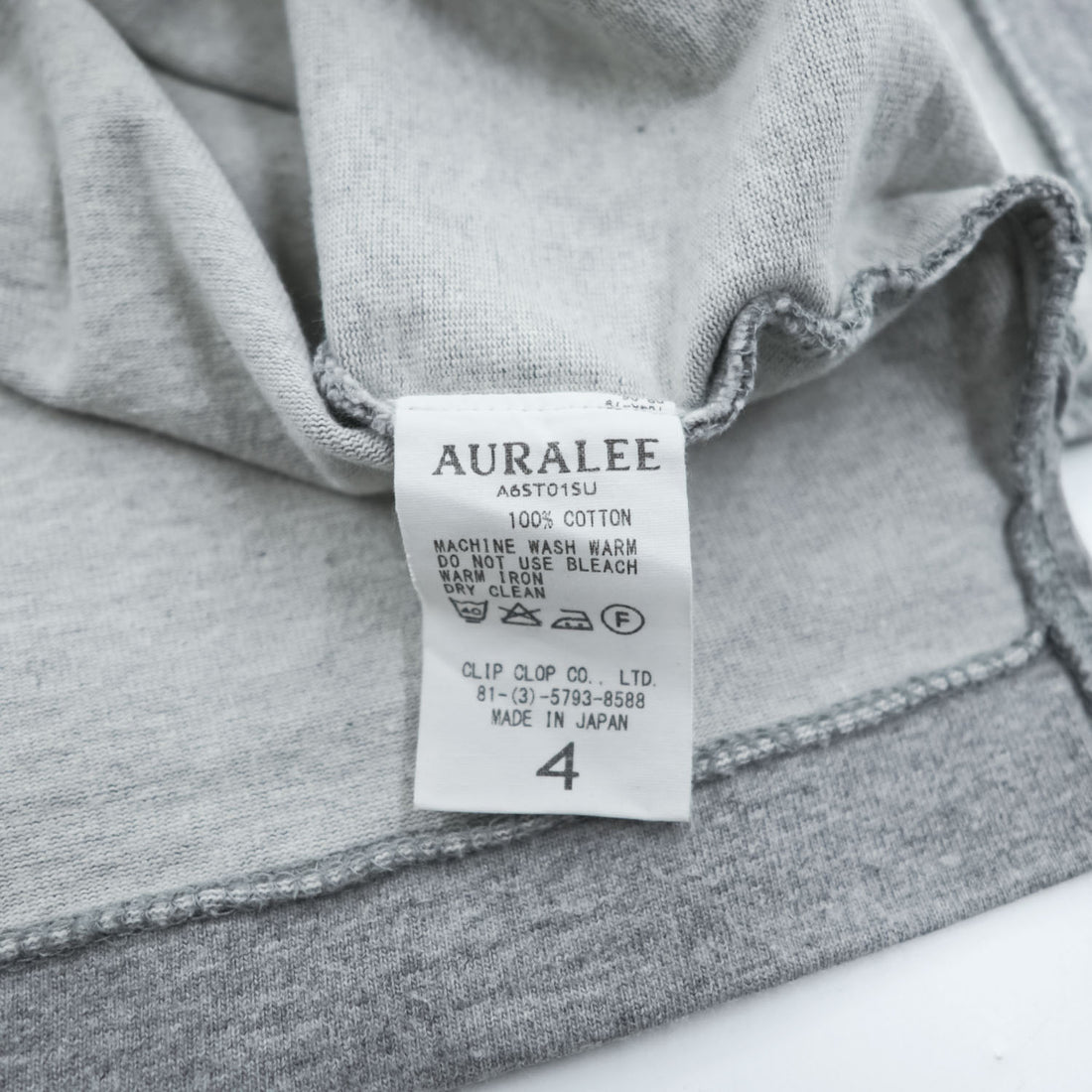 AURALEE 日本製 ポケット Tシャツ STAND UP TEE L グレー A6ST01SU