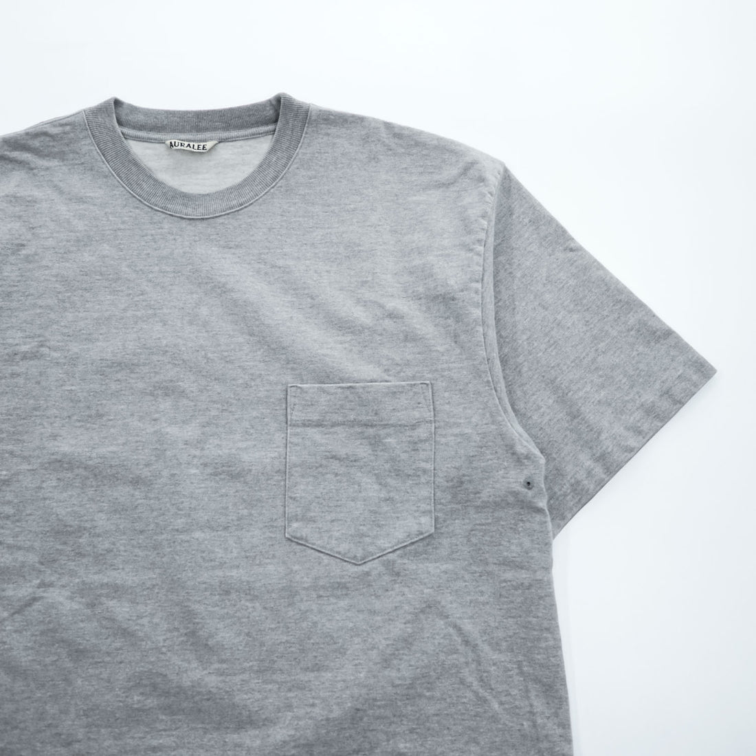 AURALEE 日本製 ポケット Tシャツ STAND UP TEE L グレー A6ST01SU