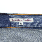 Rebuild by Needles 日本製 リメイク 再構築 ブリーチ加工 デニムパンツ ジーンズ L ブルー 3D 立体裁断 EJ273