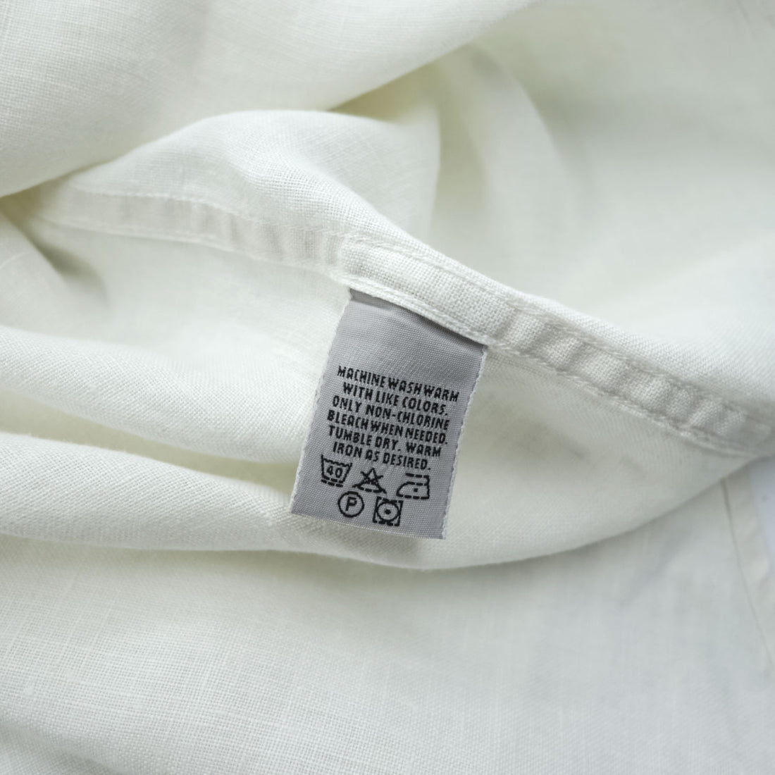 Eddie Bauer 90年代 ヴィンテージ リネン100% 長袖シャツ XL ホワイト 麻 ボタンダウン 胸ポケット