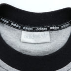 adidas 90年代 銀タグ ヴィンテージ リンガーTシャツ L グレー トレフォイルロゴ プリント サイドライン