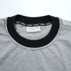 adidas 90年代 銀タグ ヴィンテージ リンガーTシャツ L グレー トレフォイルロゴ プリント サイドライン