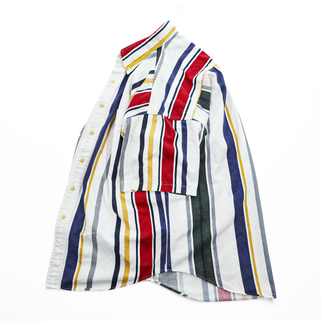 CHAPS Ralph Lauren 90年代 ヴィンテージ マルチカラー ストライプ 半袖シャツ L ボタンダウン ポケット