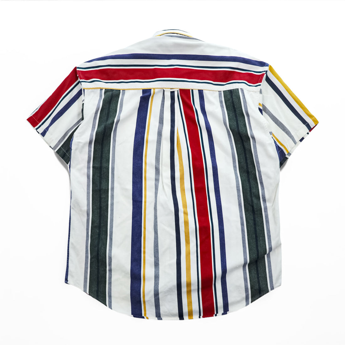CHAPS Ralph Lauren 90年代 ヴィンテージ マルチカラー ストライプ 半袖シャツ L ボタンダウン ポケット