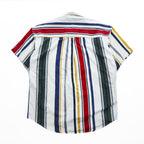 CHAPS Ralph Lauren 90年代 ヴィンテージ マルチカラー ストライプ 半袖シャツ L ボタンダウン ポケット