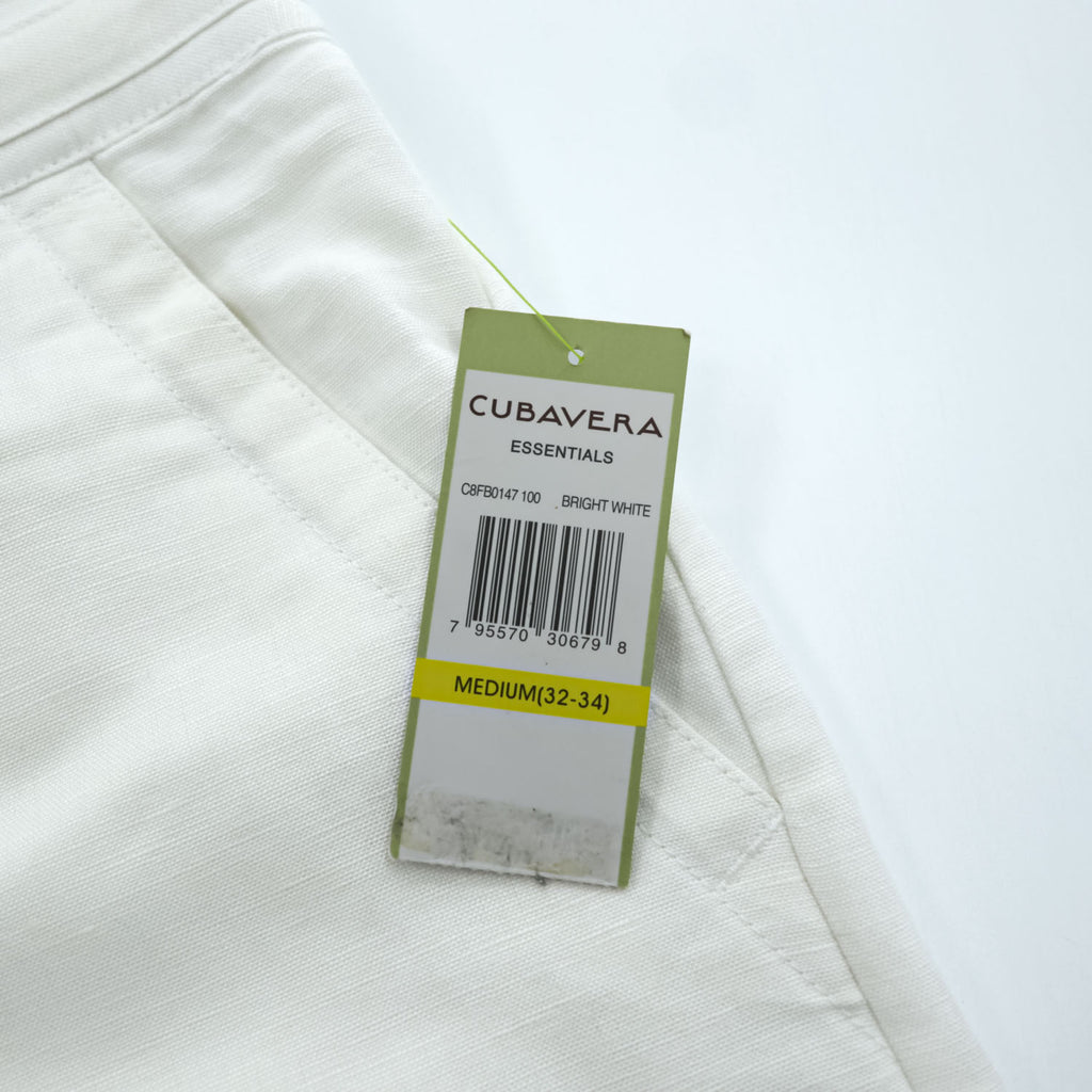 CUBAVERA リネン レーヨン ワイド イージーパンツ サマースラックス M ホワイト 未使用品