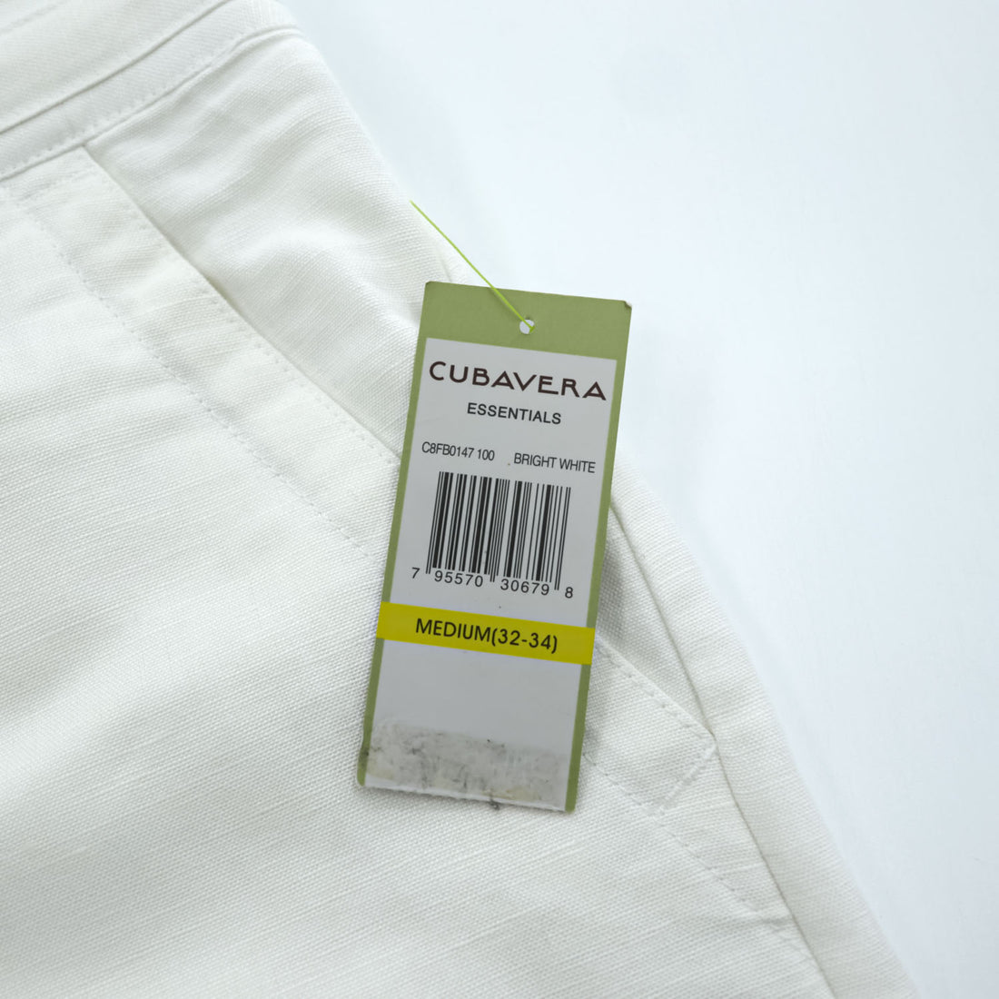 CUBAVERA リネン レーヨン ワイド イージーパンツ サマースラックス M ホワイト 未使用品