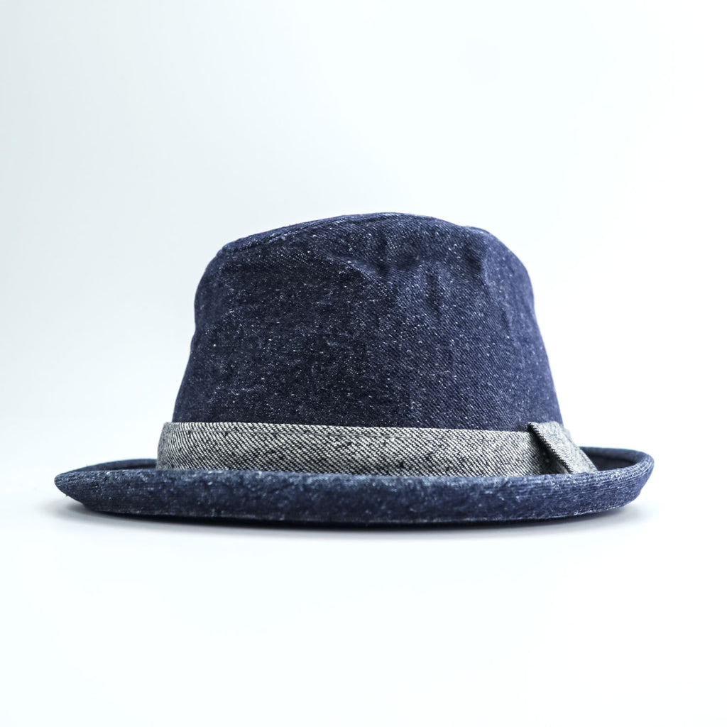 NEW YORK HAT CO. 米国製 デニム ポークパイハット インディゴ ブルー 中折れ リボン USA製