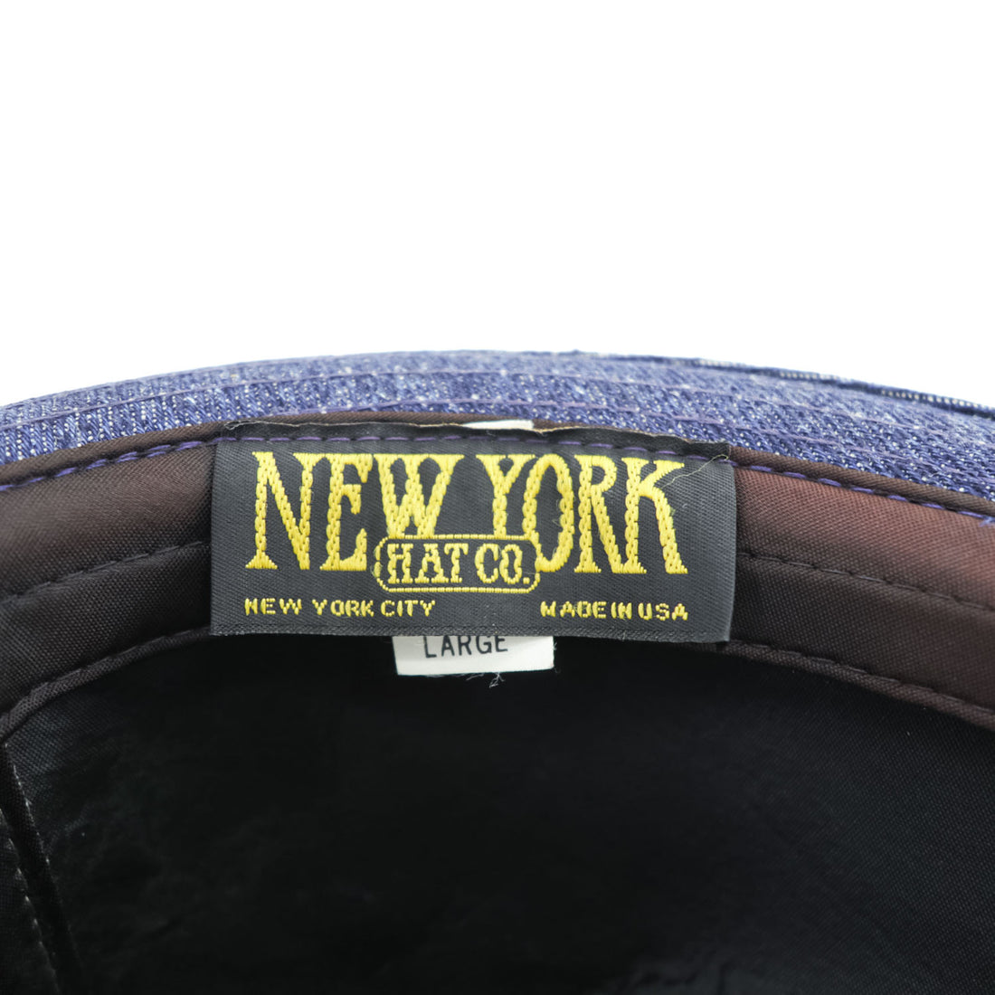 NEW YORK HAT CO. 米国製 デニム ポークパイハット インディゴ ブルー 中折れ リボン USA製