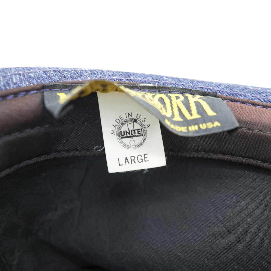 NEW YORK HAT CO. 米国製 デニム ポークパイハット インディゴ ブルー 中折れ リボン USA製