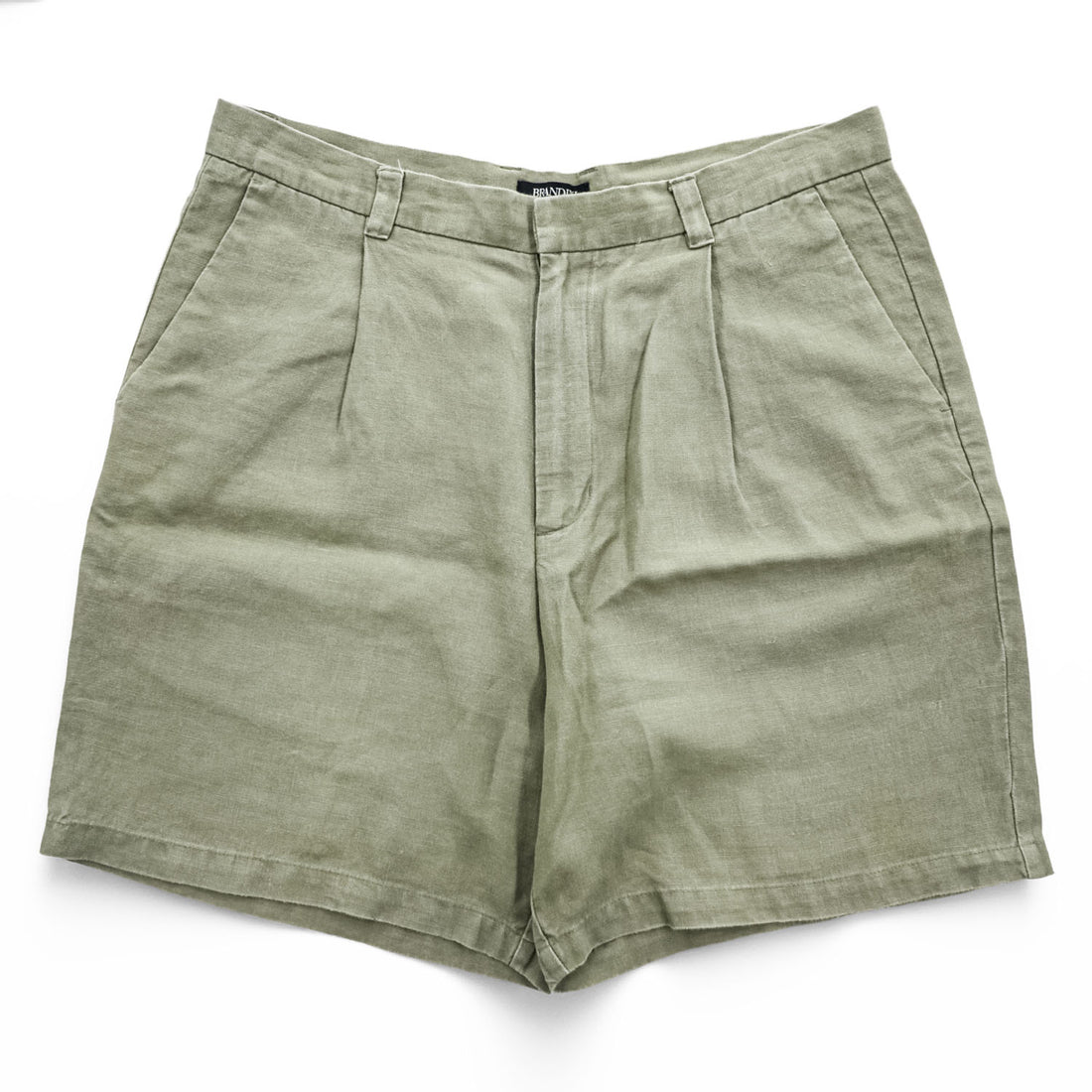 BRANDINI リネンショーツ ショートパンツ ハーフパンツ L ベージュ タック プリーツ 麻100%