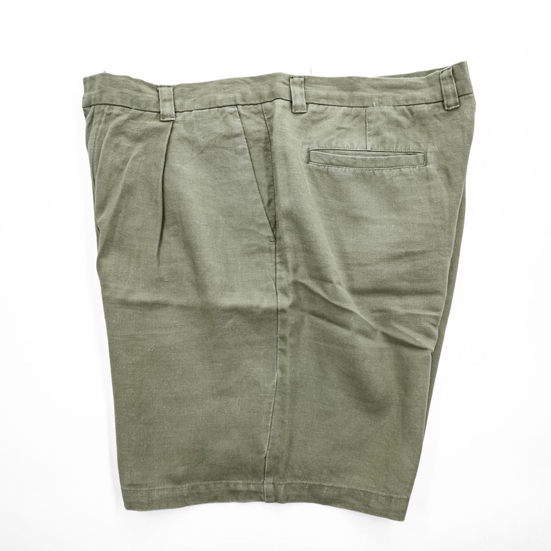BRANDINI リネンショーツ ショートパンツ ハーフパンツ L ベージュ タック プリーツ 麻100%