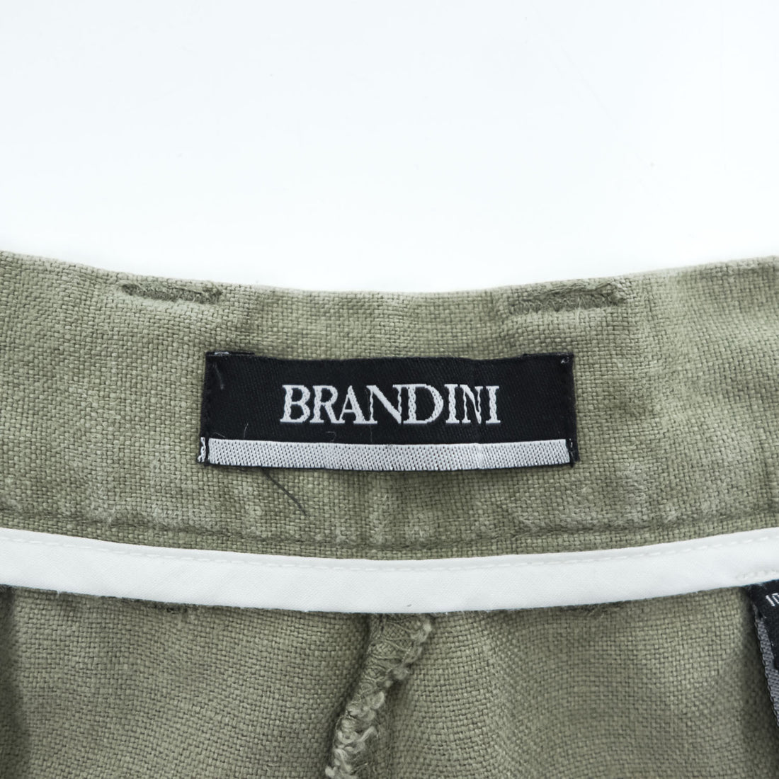BRANDINI リネンショーツ ショートパンツ ハーフパンツ L ベージュ タック プリーツ 麻100%