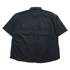 90年代 ヴィンテージ リネン 半袖シャツ SOUTHERN MANNERMODE 麻 XL ブラック ワイド 短丈 オーバーサイズ