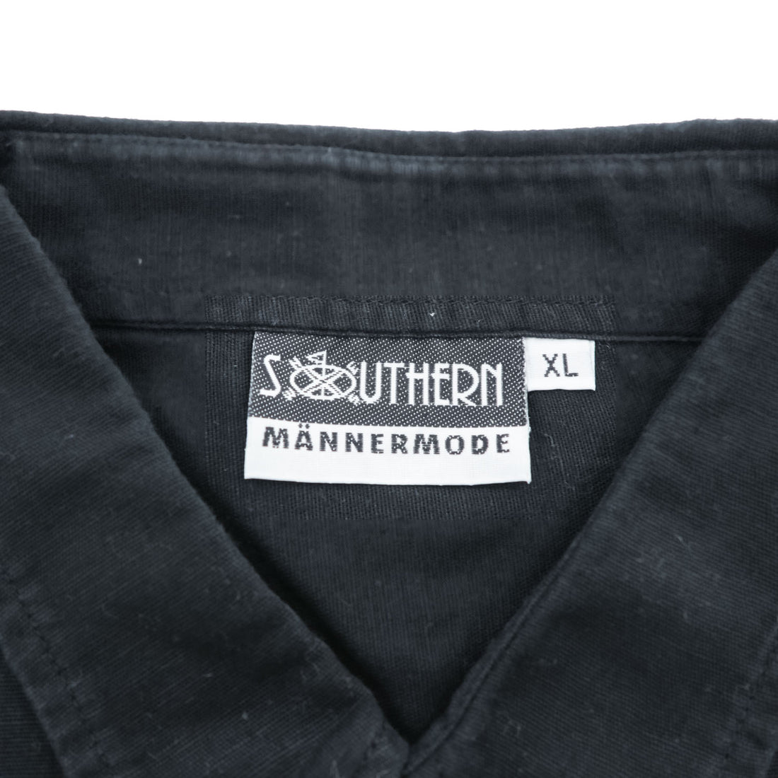 90年代 ヴィンテージ リネン 半袖シャツ SOUTHERN MANNERMODE 麻 XL ブラック ワイド 短丈 オーバーサイズ