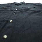 90年代 ヴィンテージ リネン 半袖シャツ SOUTHERN MANNERMODE 麻 XL ブラック ワイド 短丈 オーバーサイズ