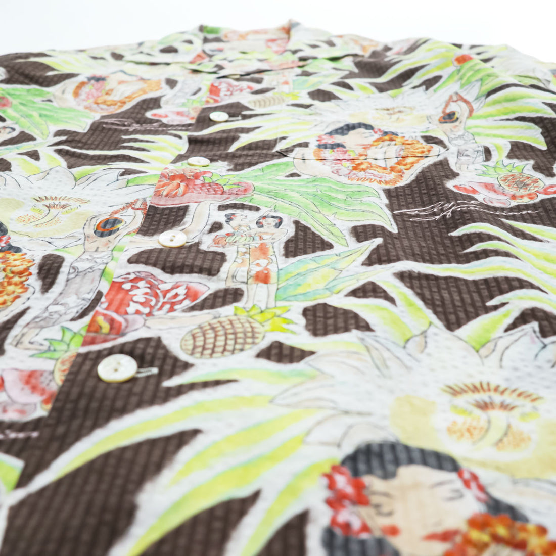 SUN SURF アロハシャツ ROYAL HAWAIIAN 半袖 オープンカラーシャツ L 50年代 実名復刻 SPECIAL EDITION シアサッカー 開襟