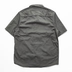 Patagonia ショップシャツ 半袖 ワークシャツ S グレー ヘンプ オーガニックコットン 比翼 オープンカラー 開襟 53295