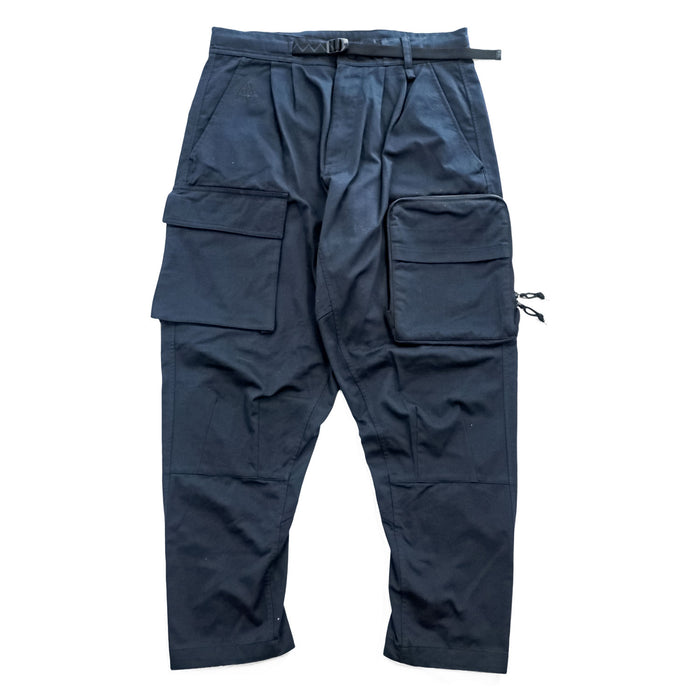 NIKE ACG ウーブンカーゴパンツ WOVEN CARGO PANTS M ネイビー ブラック ストレッチ ワイド マルチポケット ベルト付 CD7646-010