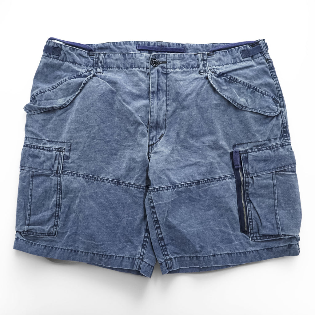 Polo Ralph Lauren リップストップ カーゴショーツ ショートパンツ XXL ブルー ヴィンテージ加工 UTILITY RIPSTOP ビッグサイズ