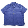 TOMMY BAHAMA 90年代 ヴィンテージ シルク100% 半袖キャンプシャツ XL ネイビー オープンカラー 開襟