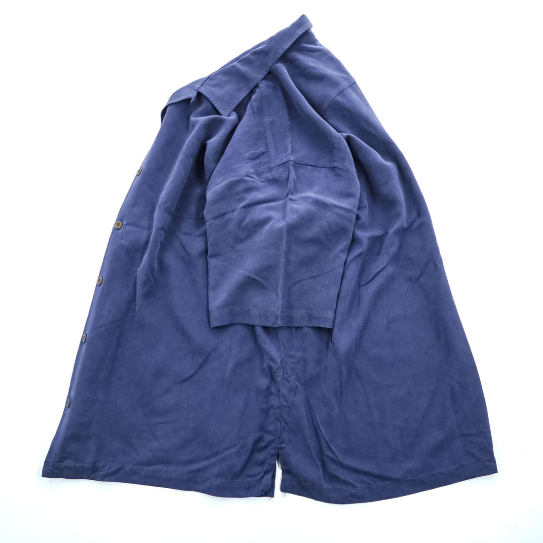 TOMMY BAHAMA 90年代 ヴィンテージ シルク100% 半袖キャンプシャツ XL ネイビー オープンカラー 開襟
