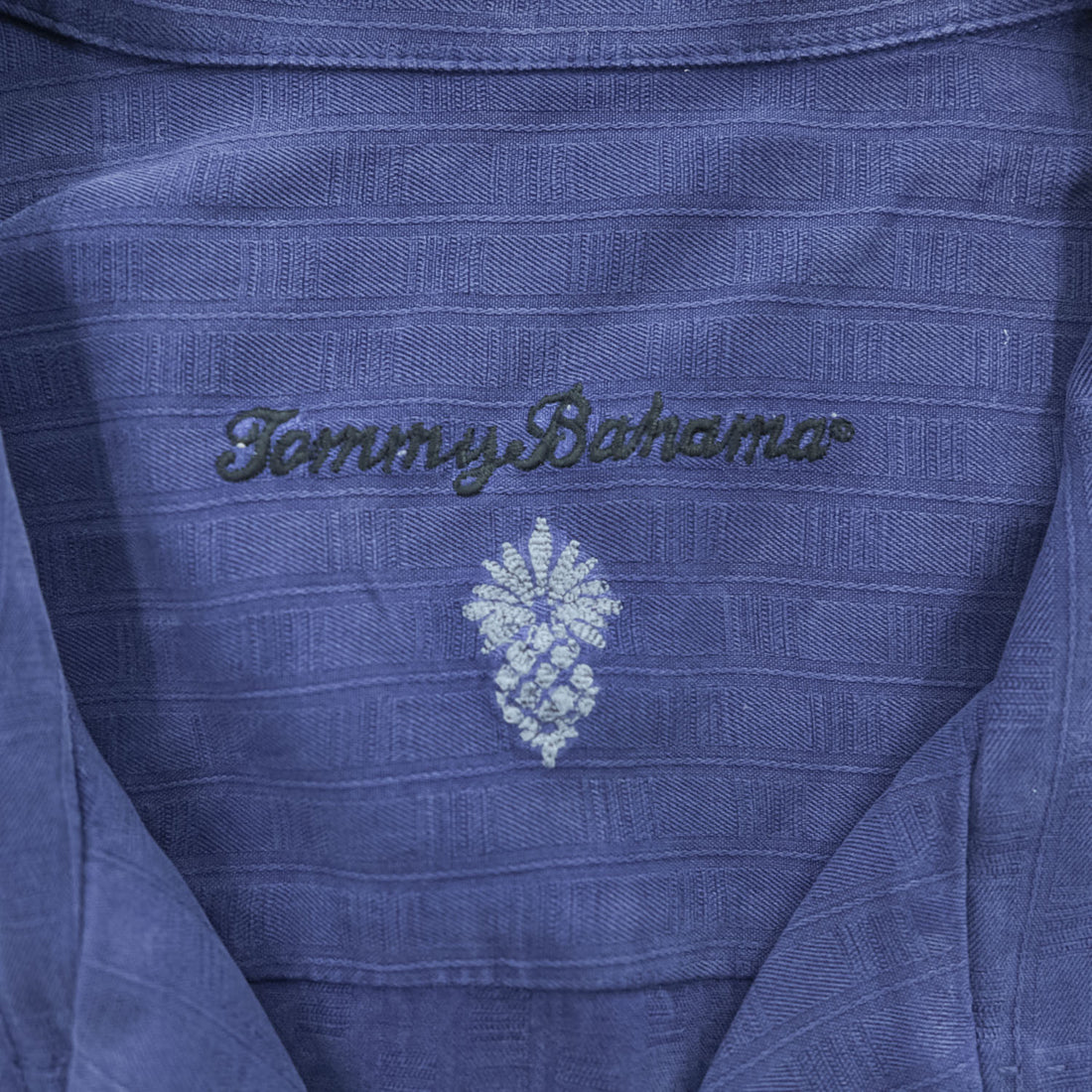 TOMMY BAHAMA 90年代 ヴィンテージ シルク100% 半袖キャンプシャツ XL ネイビー オープンカラー 開襟