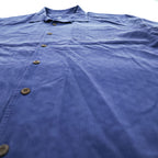 TOMMY BAHAMA 90年代 ヴィンテージ シルク100% 半袖キャンプシャツ XL ネイビー オープンカラー 開襟